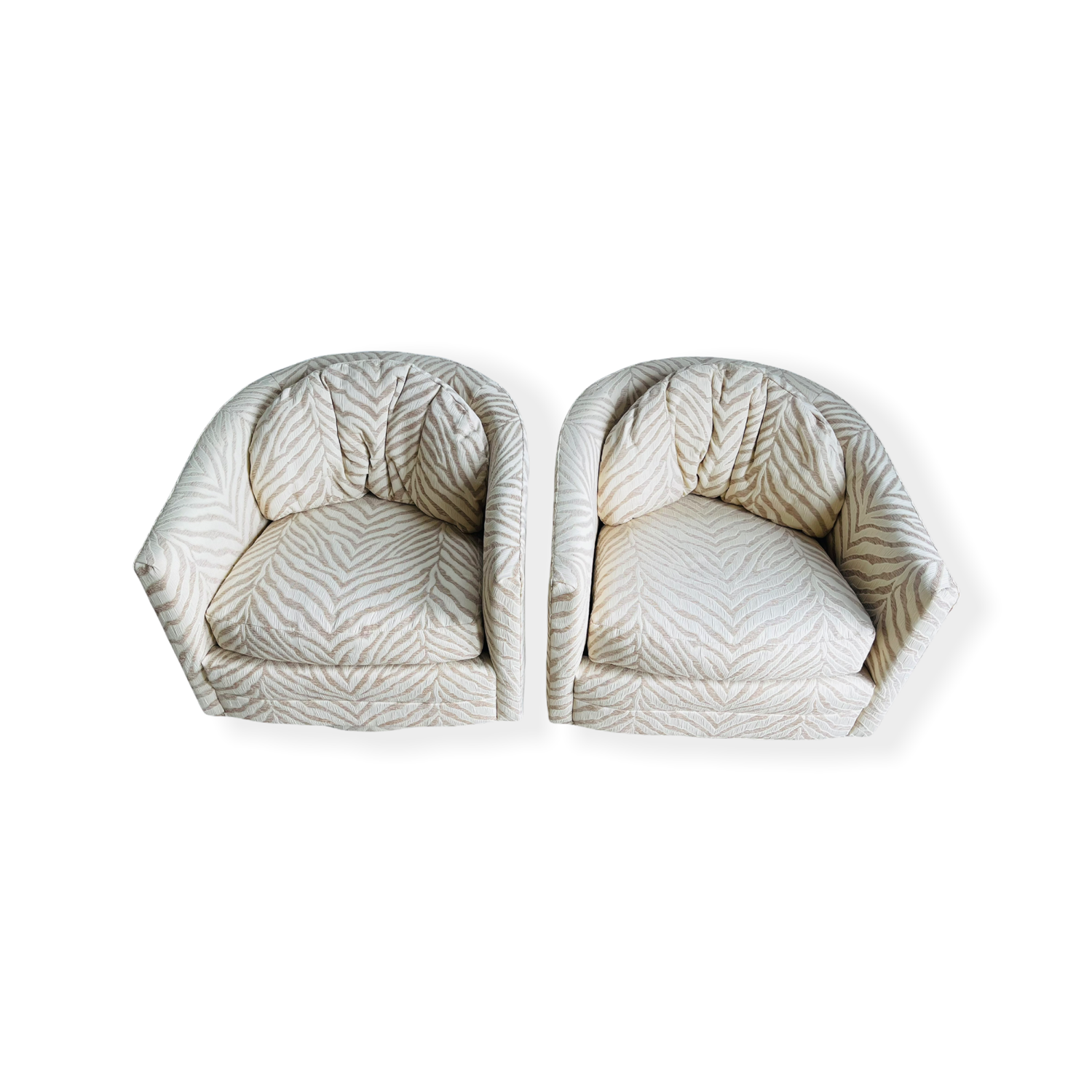 Pair Milo Baughman Swiveling Chairs image 3