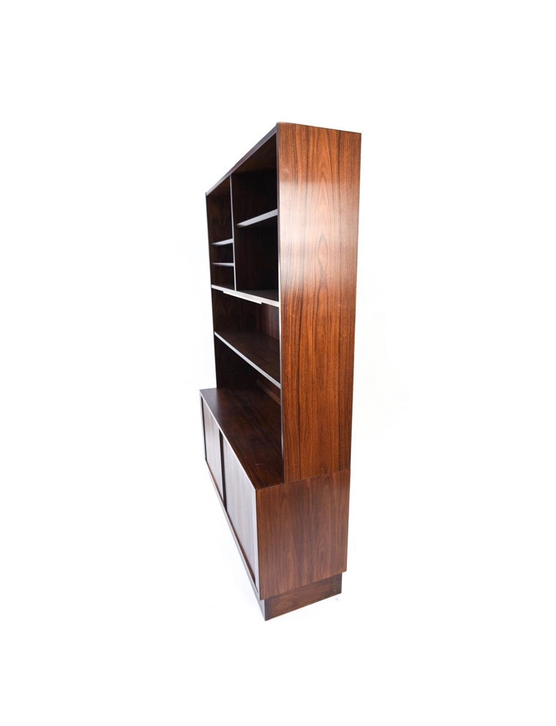 Mid-Century Danish Modern Rosewood Tambour Door Boocase Hutch By Hundevad image 10