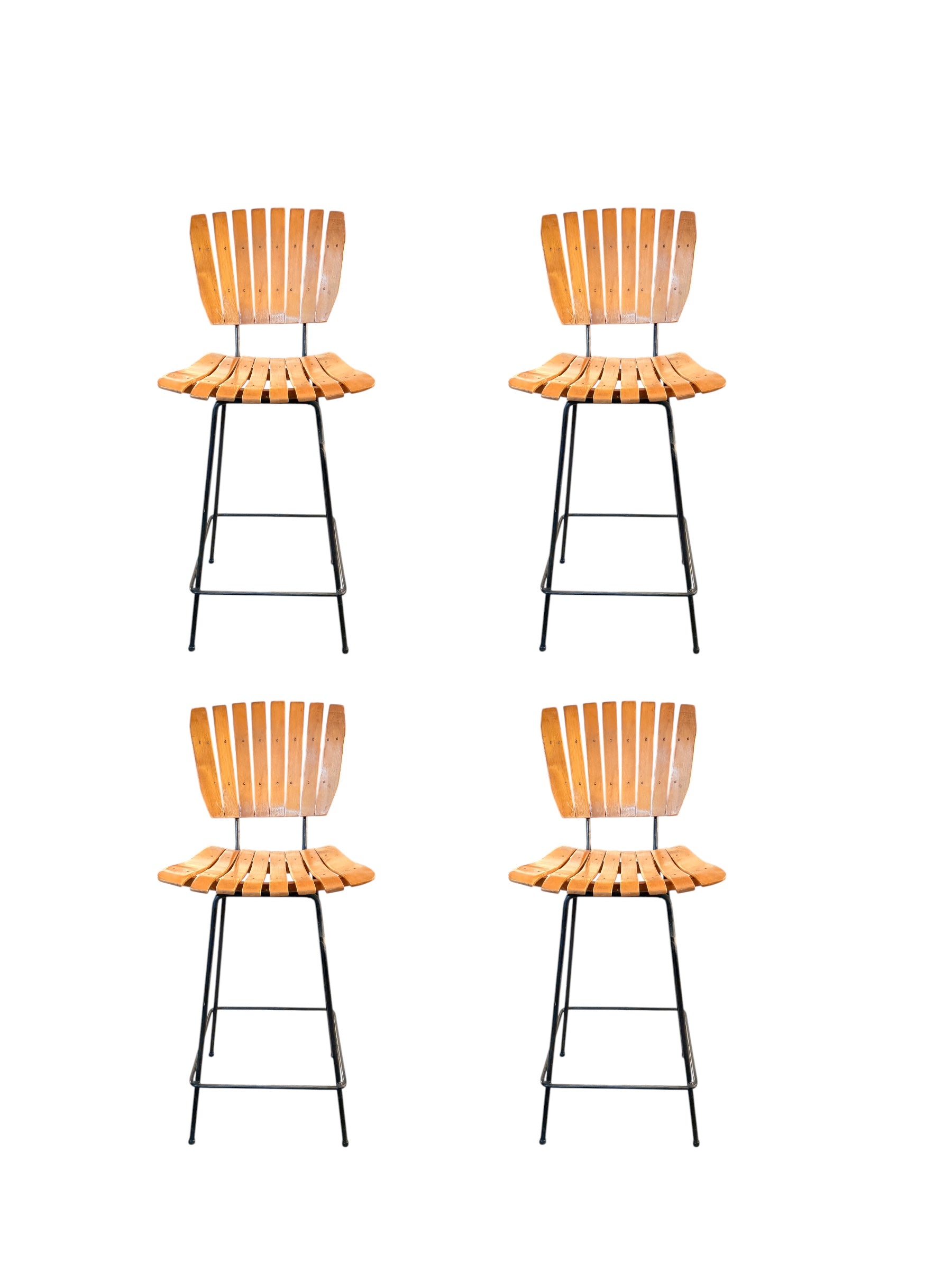 Set of 4 Arthur Umanoff Bar Stools – Mid-Century Modern Classic image 0