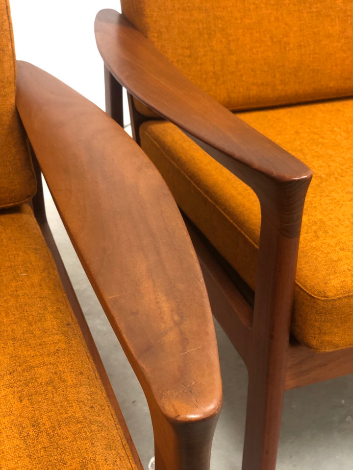 Set 2 Mid-Century Danish Modern Teak Komfort Lounge Chairs image 4