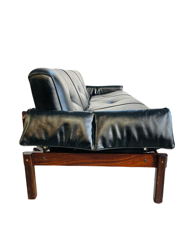 Percival Lafer Brasilian Rosewood Leather Sofa  image 4
