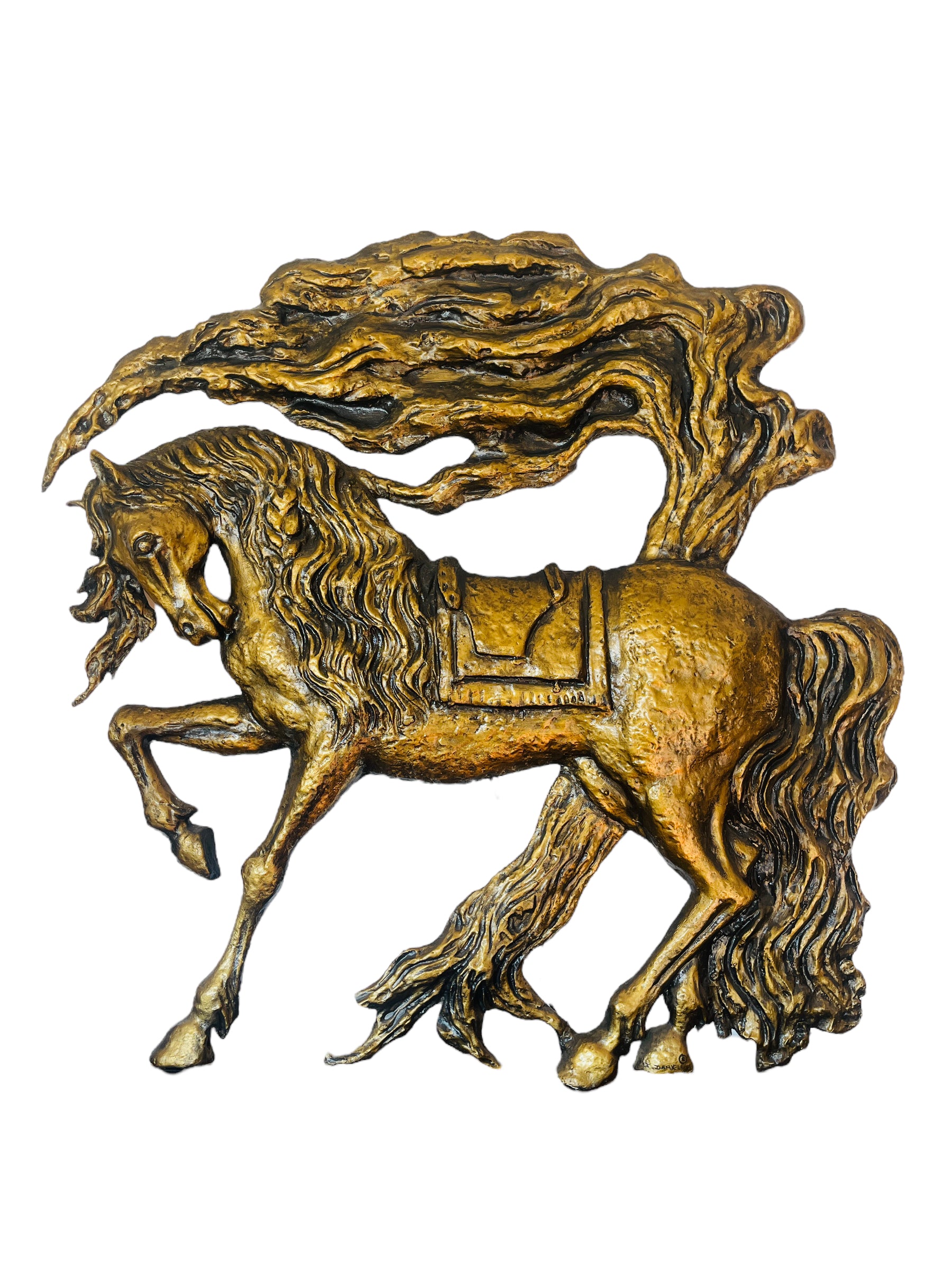 Z. Daniell's Mid-Century Majesty - 41" Gold Leaf Horse Sculpture image 0