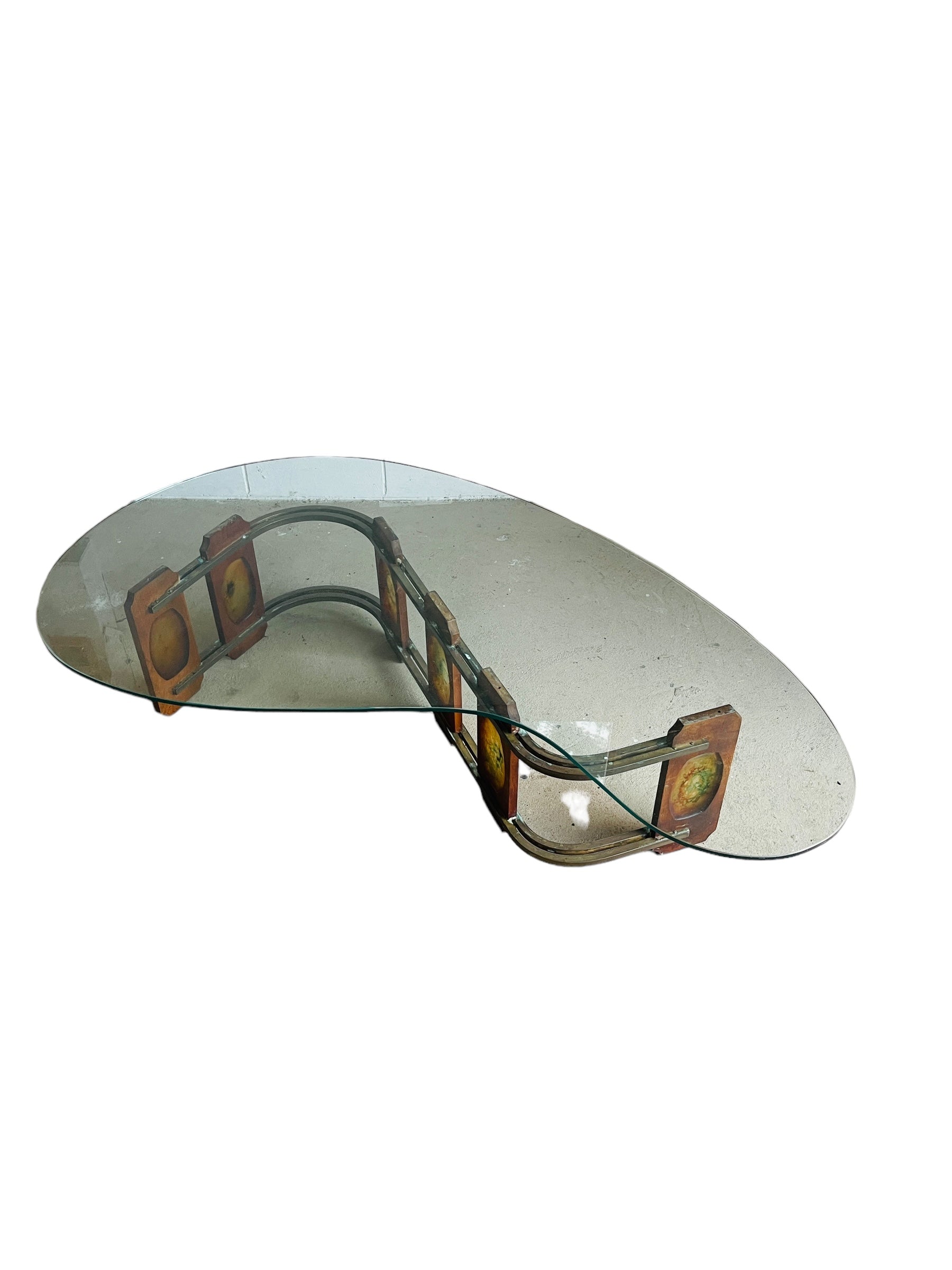 Authentic Kidney Shap Glass Coffee Table  image 1