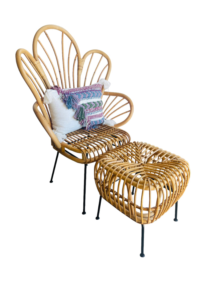 Rattan Lounge Chair & Ottoman image 10