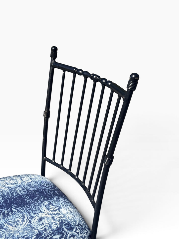 Detail of the faux bamboo back posts with ringed node accents