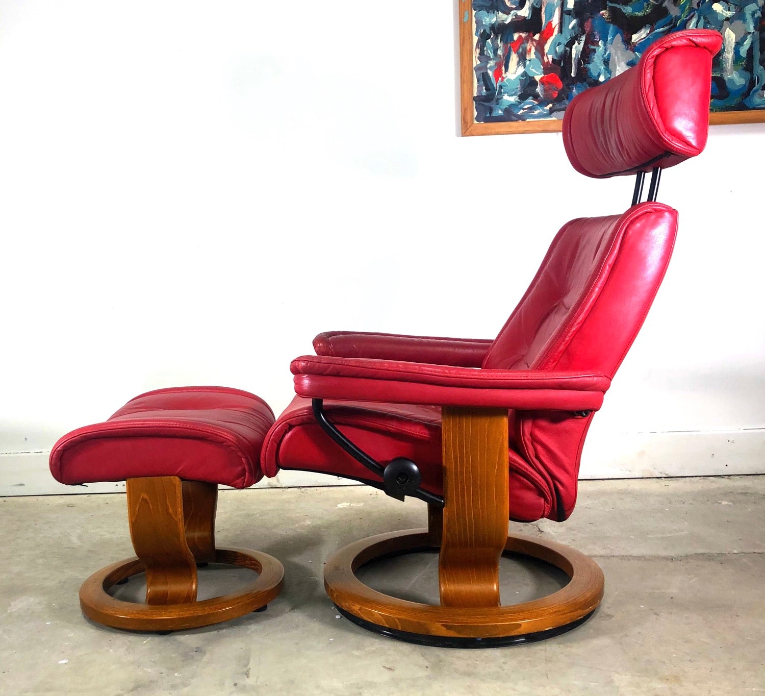 mid century Ekornes Stressless Lounge Chair & Ottoman  image 1