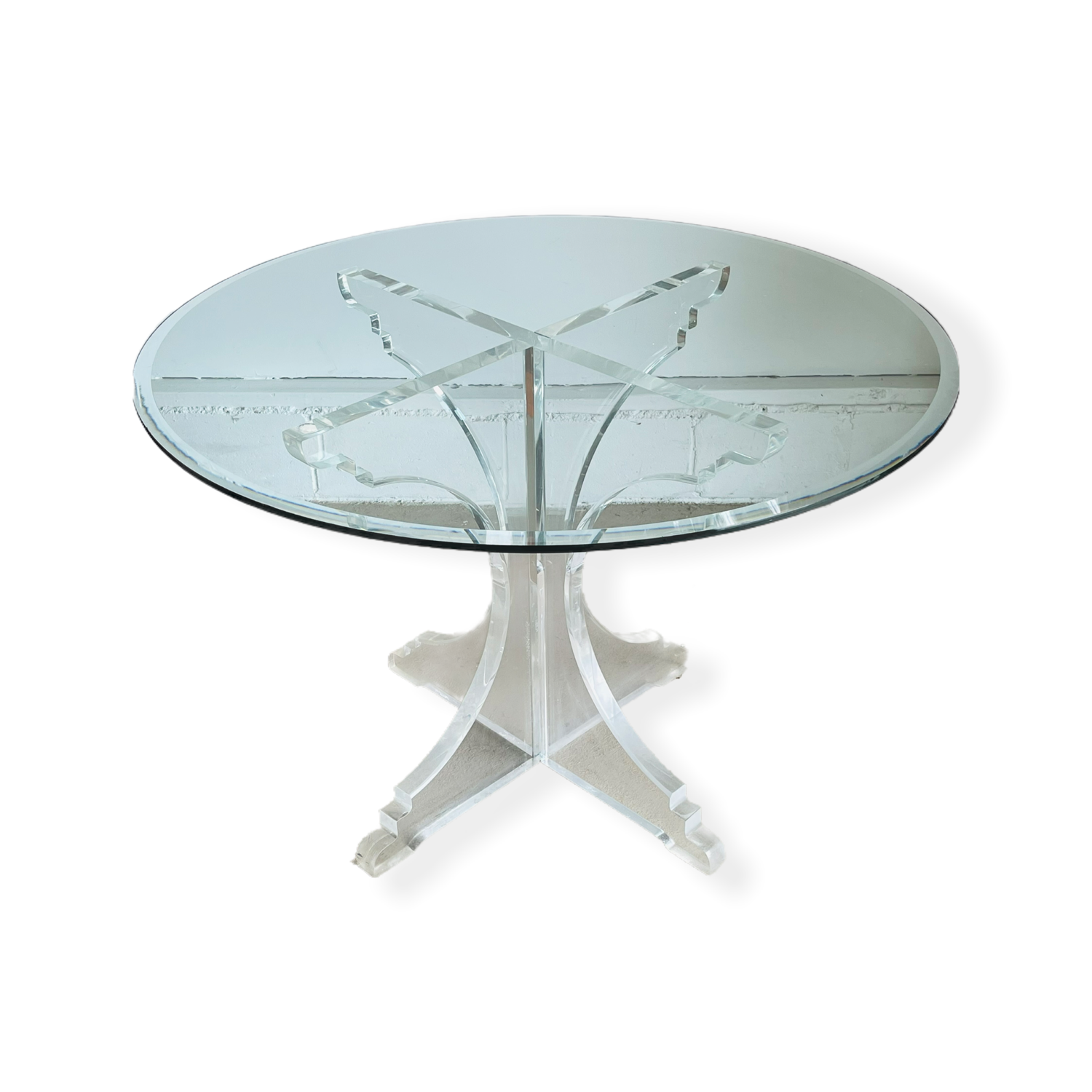 Mid-Century Modern Round Lucite Dining Table image 0