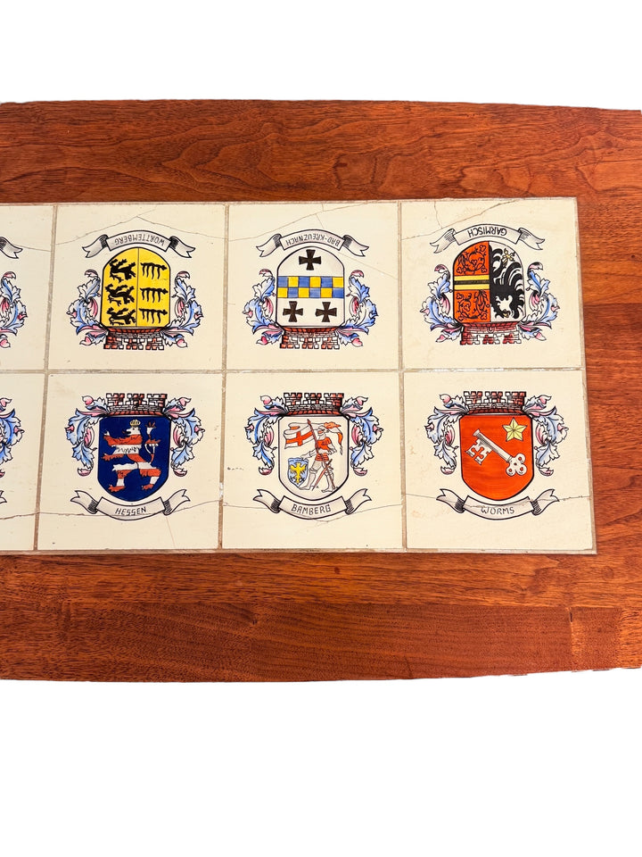 Mid Century Modern Walnut Coffee Table With Tile Inlay image 5