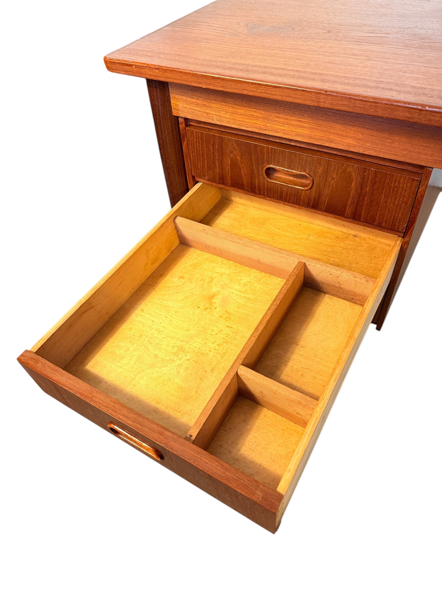 Danish Teak Writing Desk by Arne Vodder with Sliding Drawers image 6