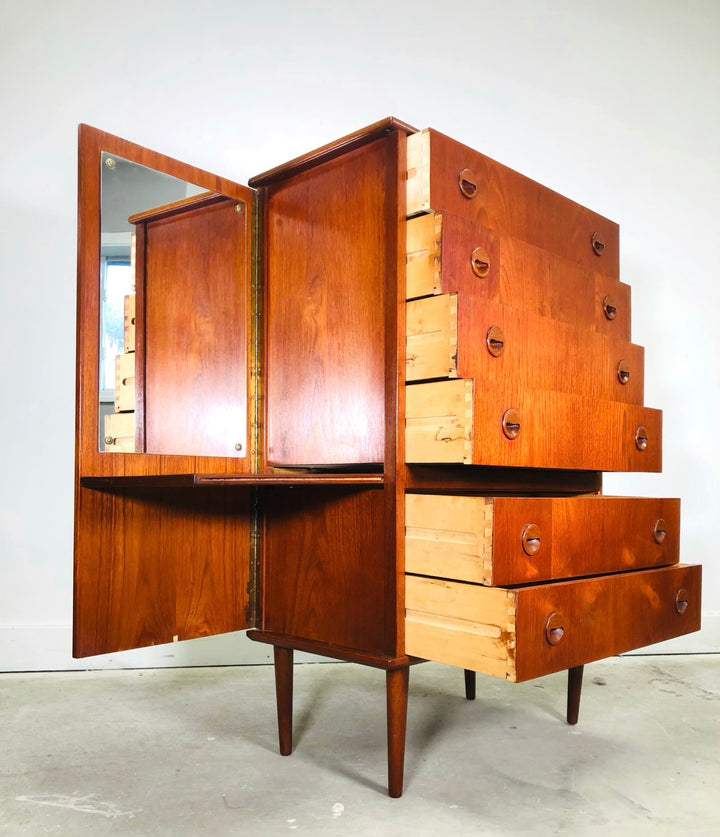 Mid-century Danish Modern Teak Vanity Dresser image 6