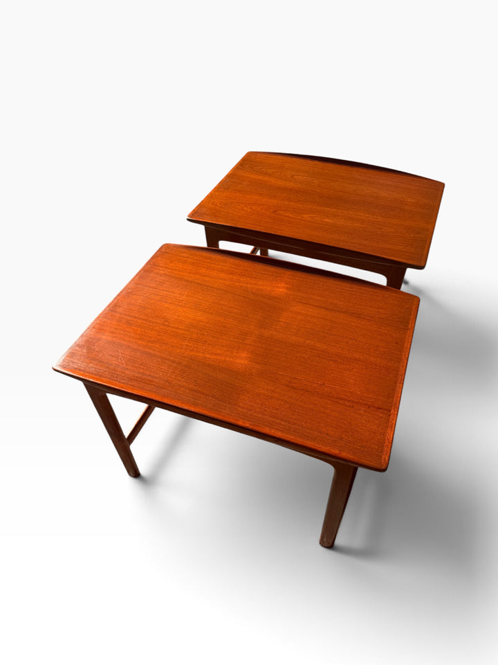 Pair of DUX teak side tables from above