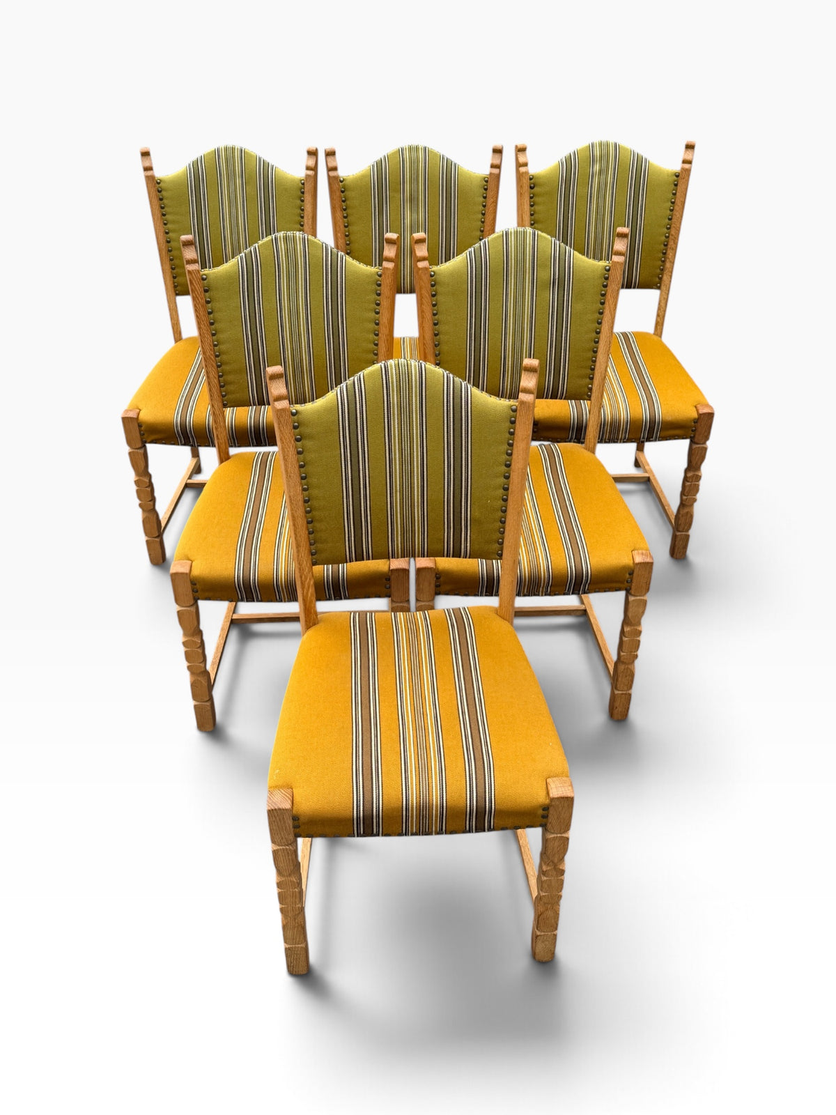 Kjærnulf oak dining chairs, grouped view