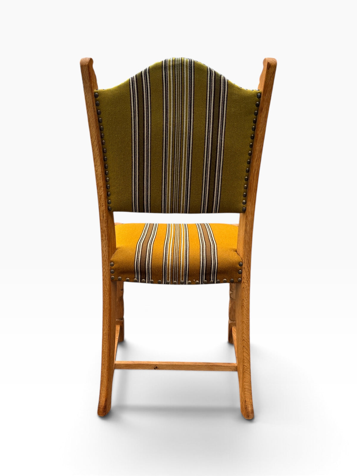 Oak dining chair, back view
