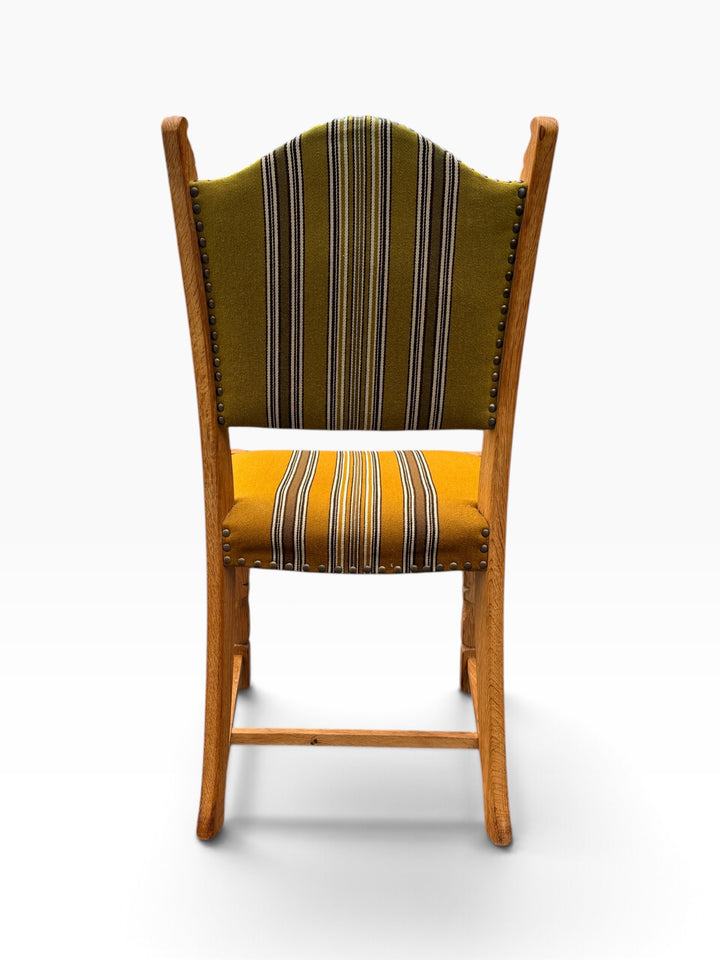 Oak dining chair, back view