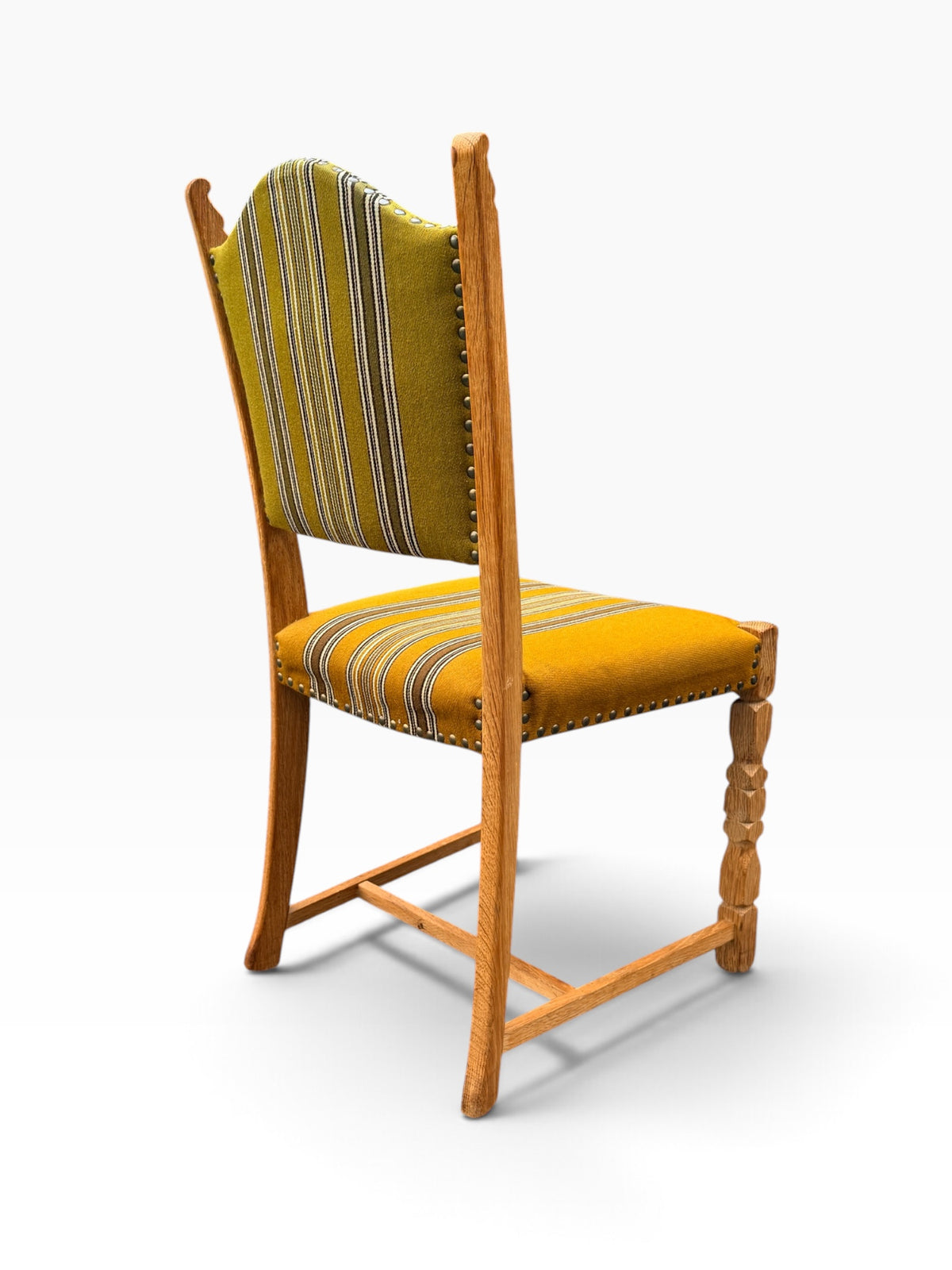 Oak dining chair, rear side view