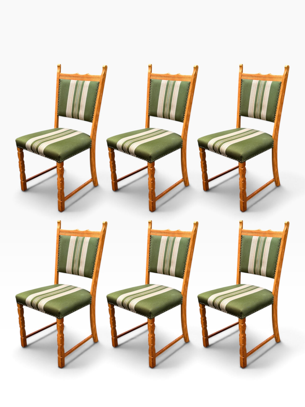Set of six Henning Kjærnulf oak dining chairs
