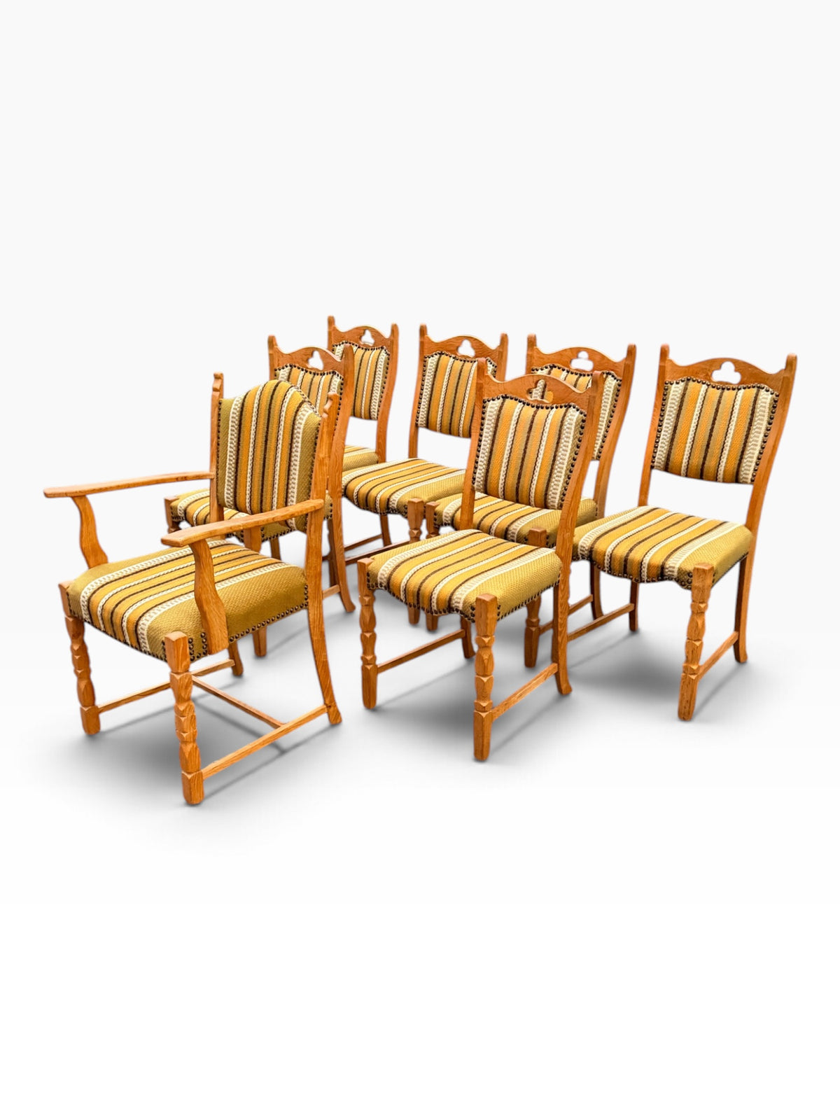 Kjærnulf dining chairs, angled group view