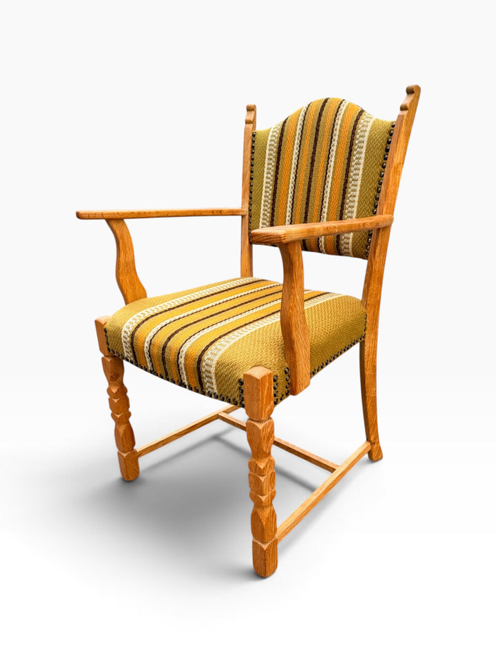 Kjærnulf oak captain's chair, angled view