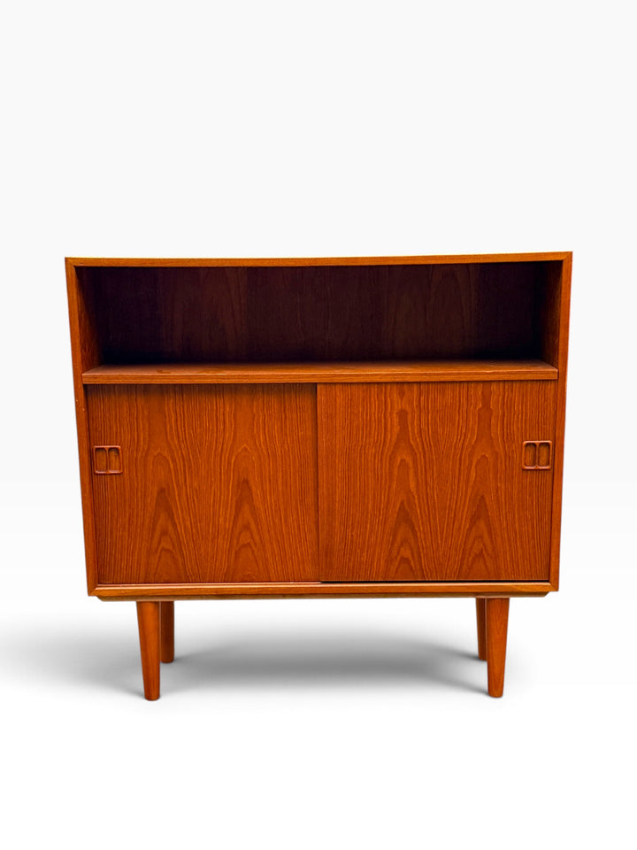 Hjørnebo Danish teak bookcase cabinet, front view