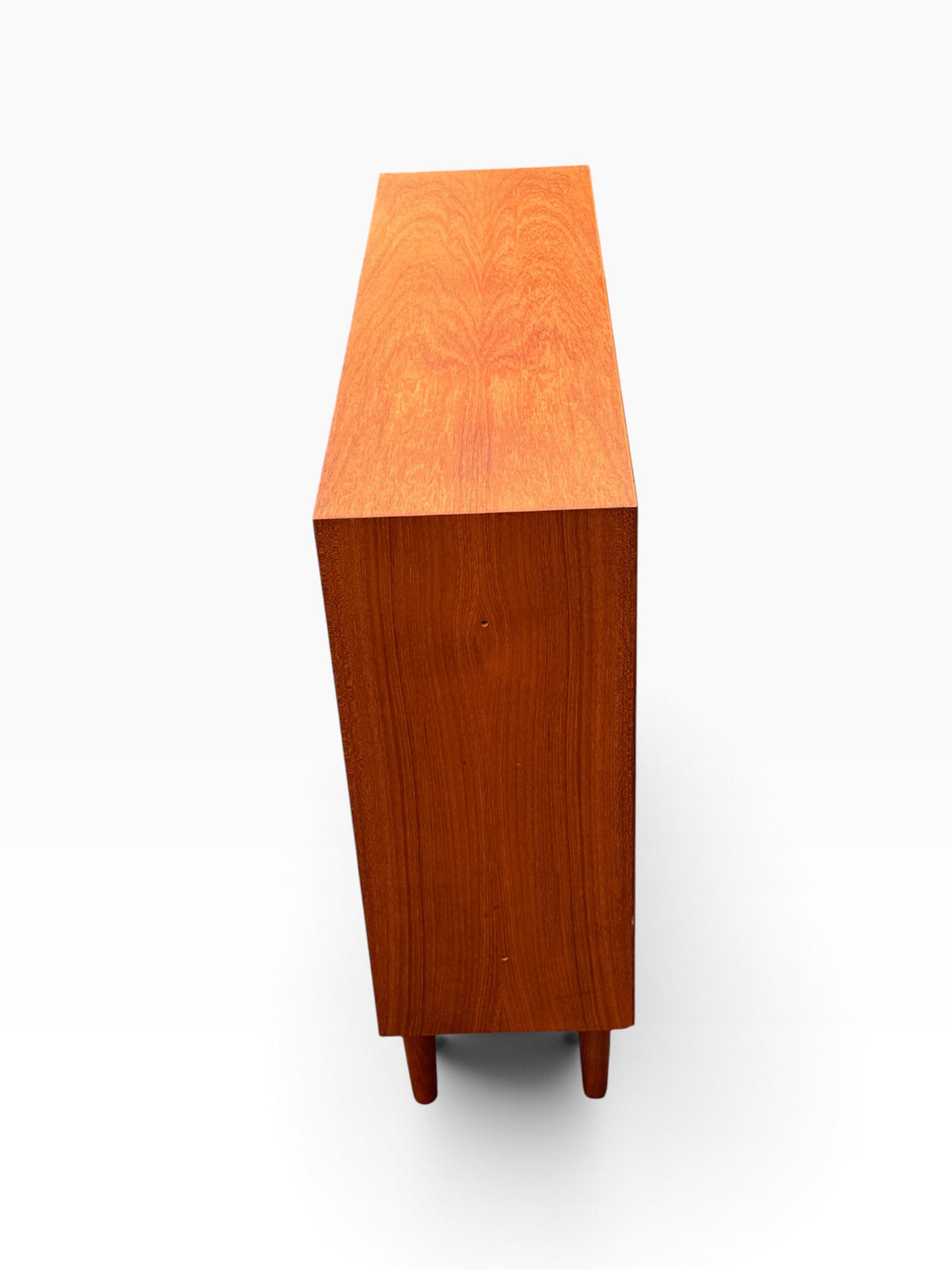 Teak bookcase cabinet, side view