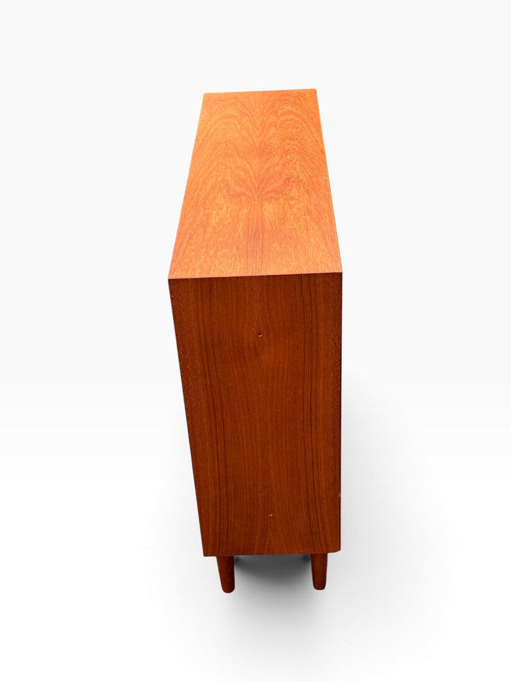 Teak bookcase cabinet, side view