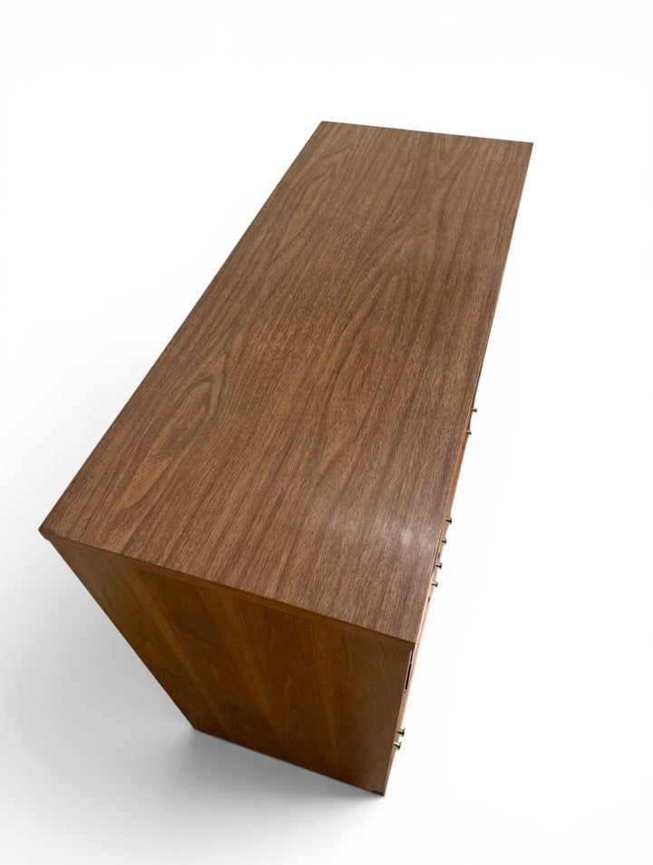 Johnson Carper dresser — top surface showing walnut veneer grain