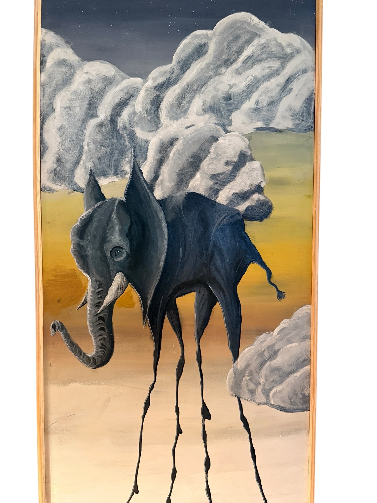 Joshua Dietz elephant painting — mid body and dripping legs detail