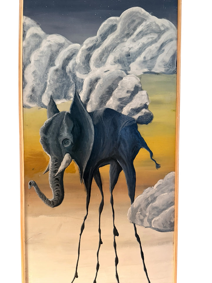 Joshua Dietz elephant painting — mid body and dripping legs detail