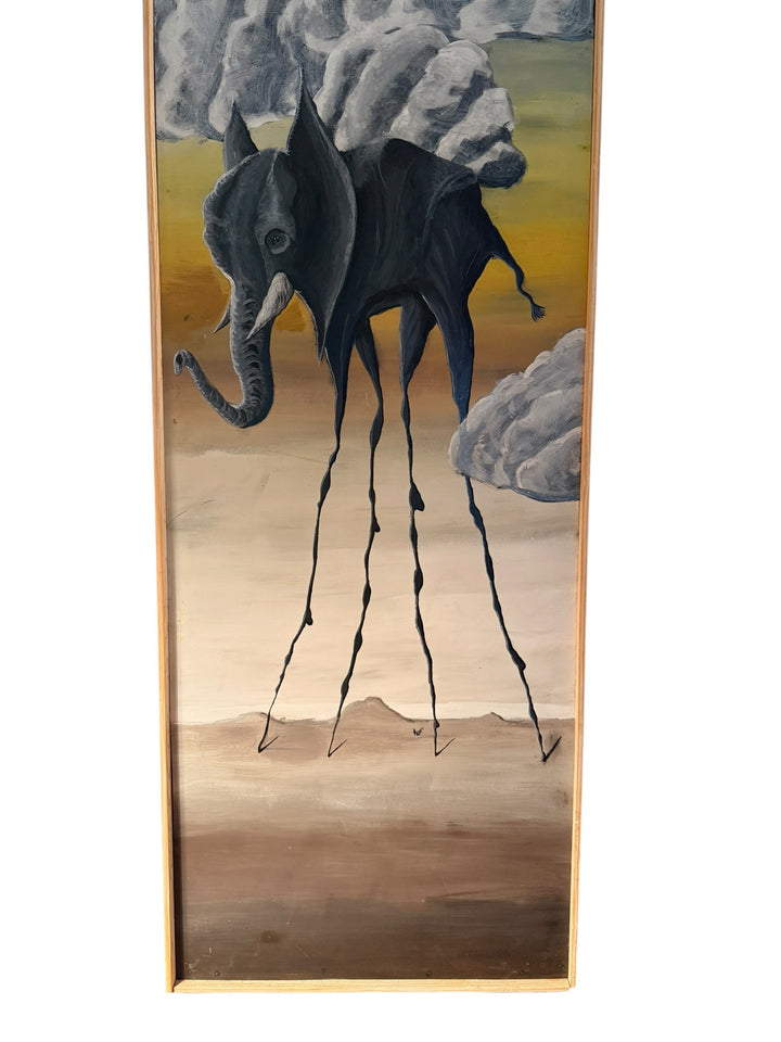 Joshua Dietz elephant painting — full view showing legs and desert landscape