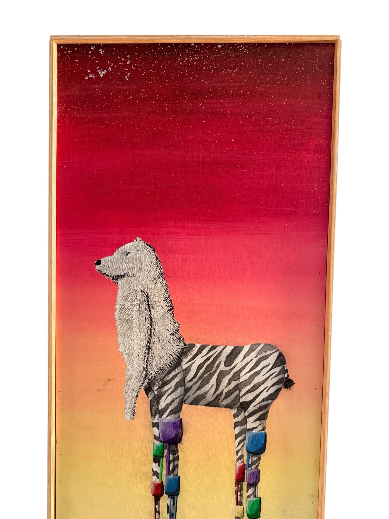 Joshua Dietz surrealist zebra painting — upper body detail