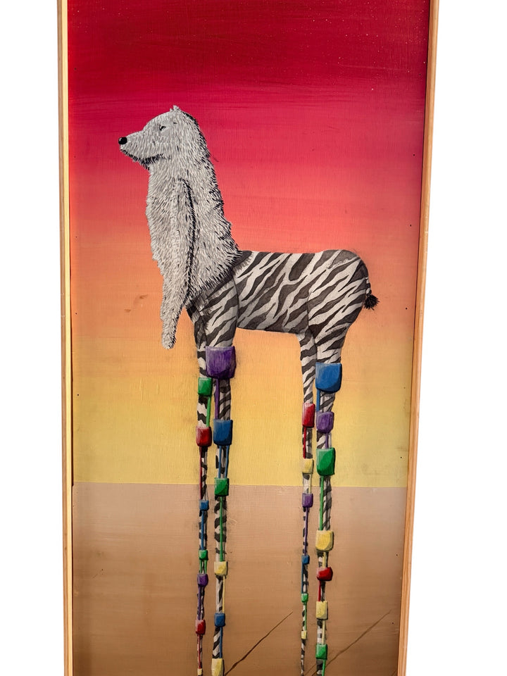 Joshua Dietz surrealist zebra painting — mid body and legs detail