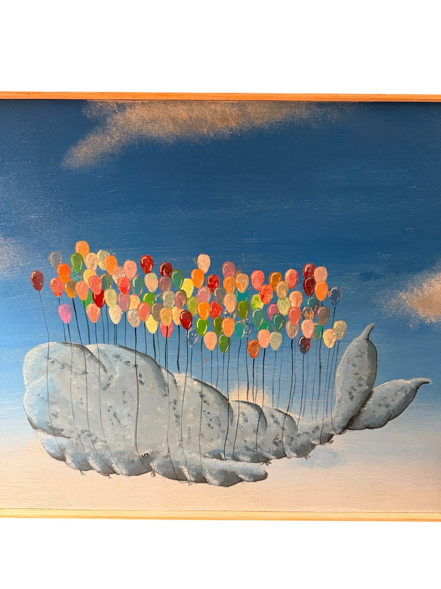 Joshua Dietz whale painting — whale body and balloon detail