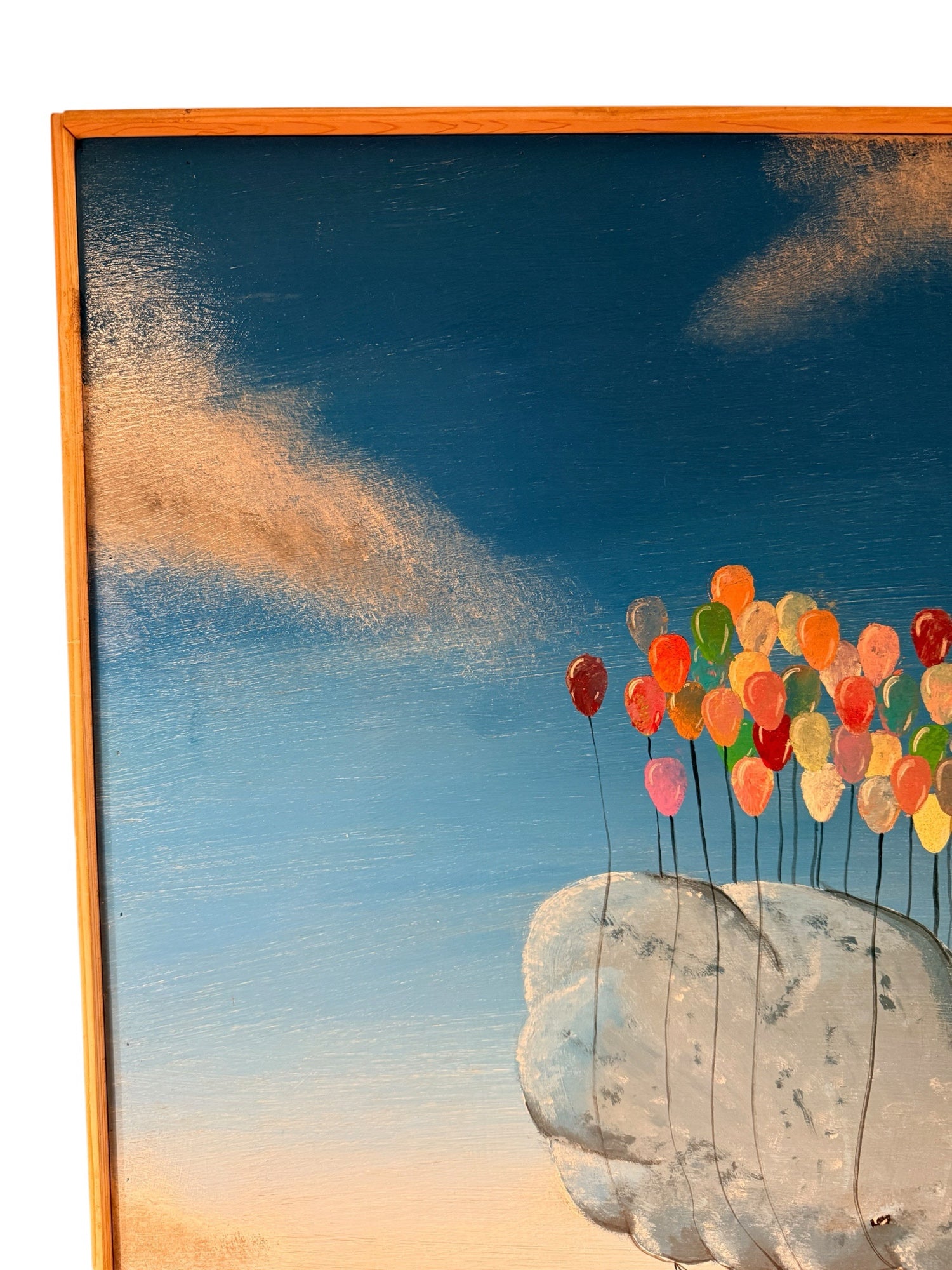 Joshua Dietz whale painting — upper right balloon cluster detail