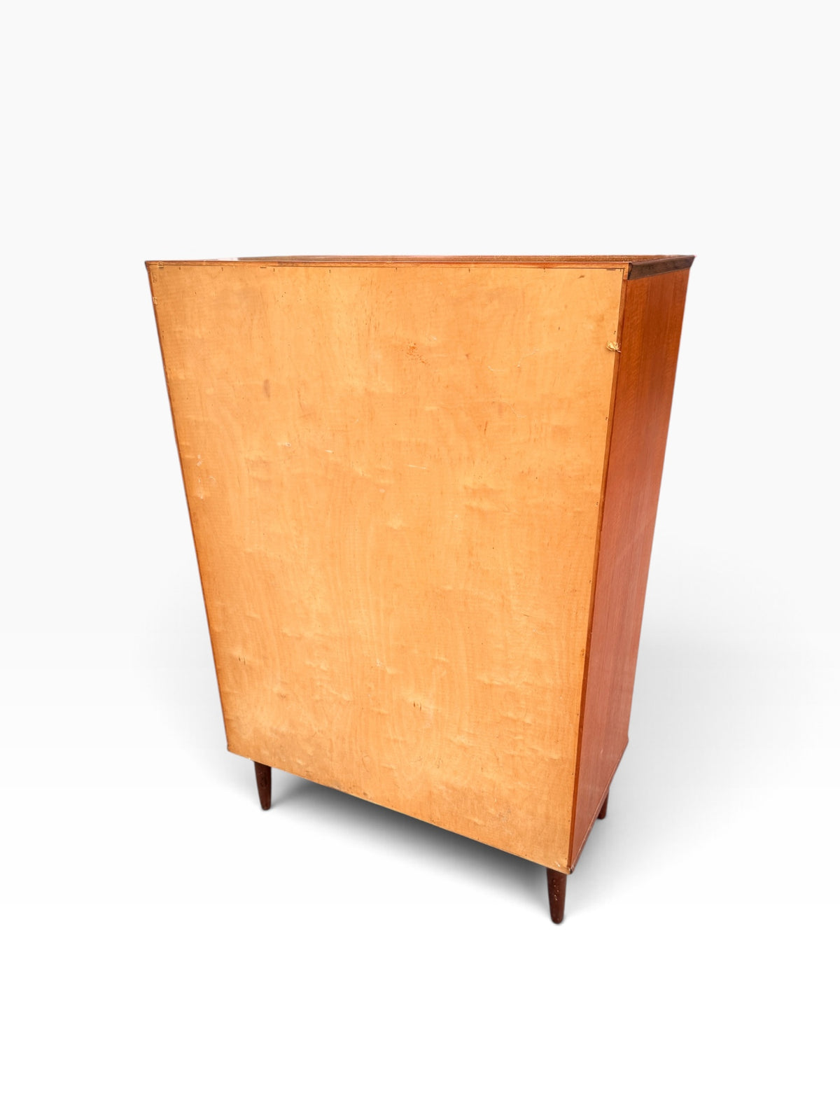 Teak chest of drawers, back view