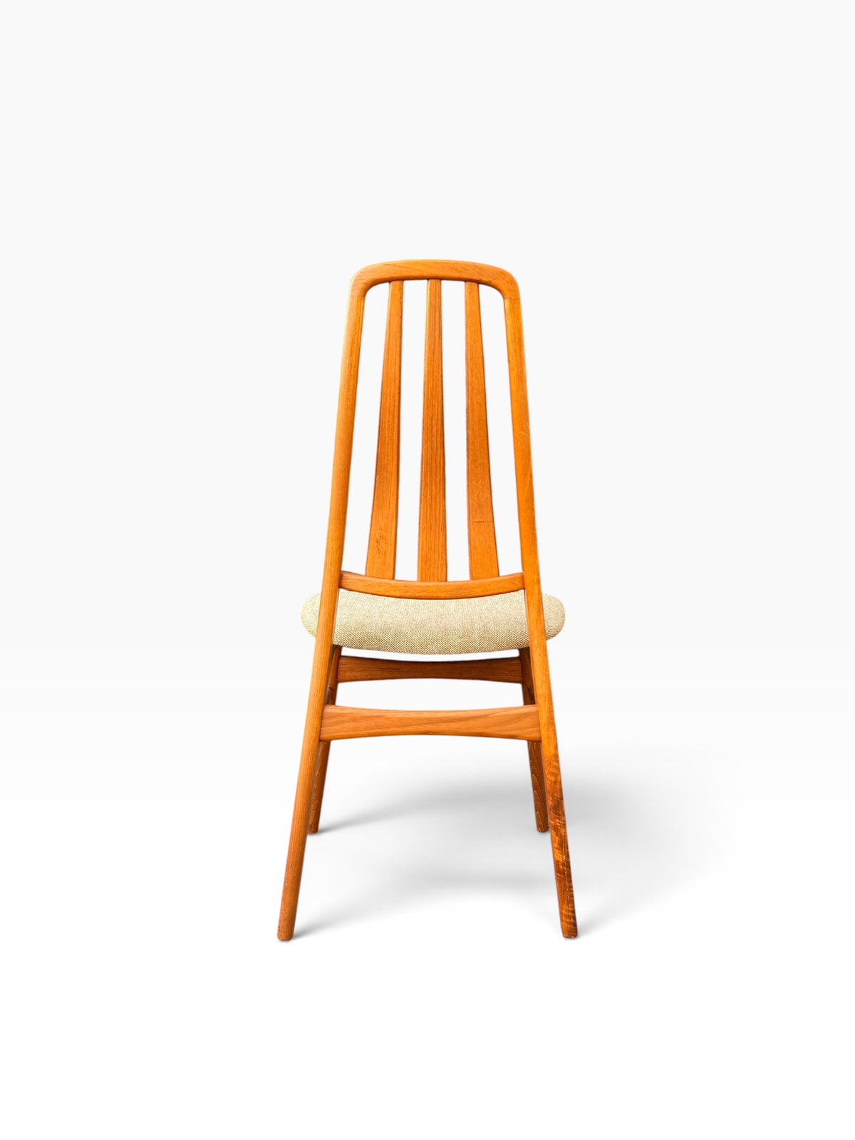 Back view of Danish teak dining chair