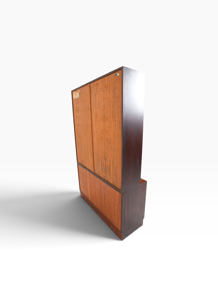 Rosewood hutch bookcase, finished back