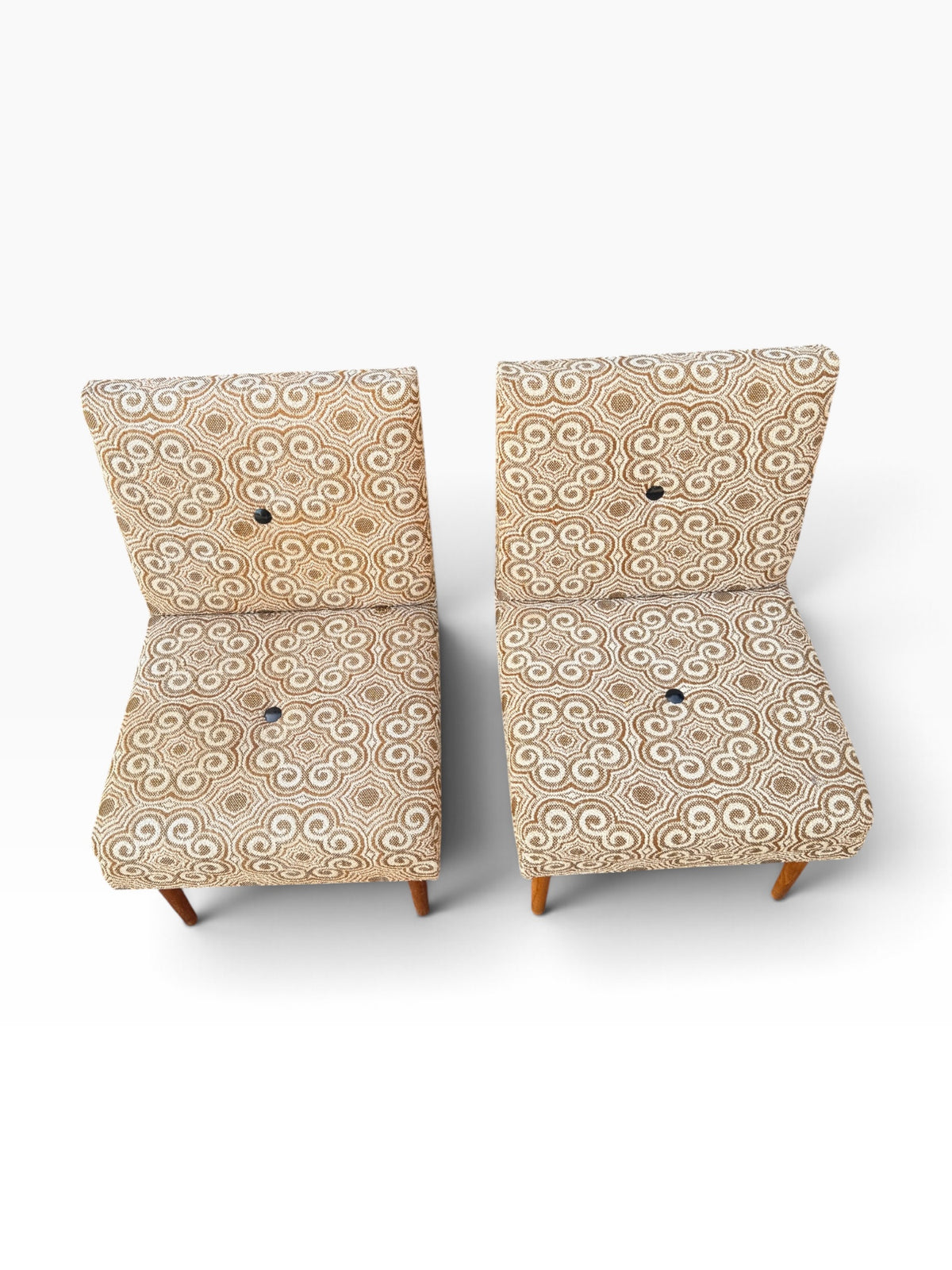 Pair of slipper chairs from above