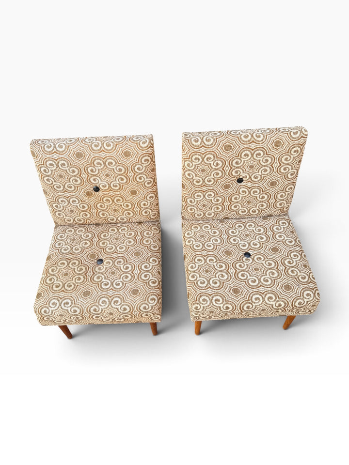 Pair of slipper chairs from above