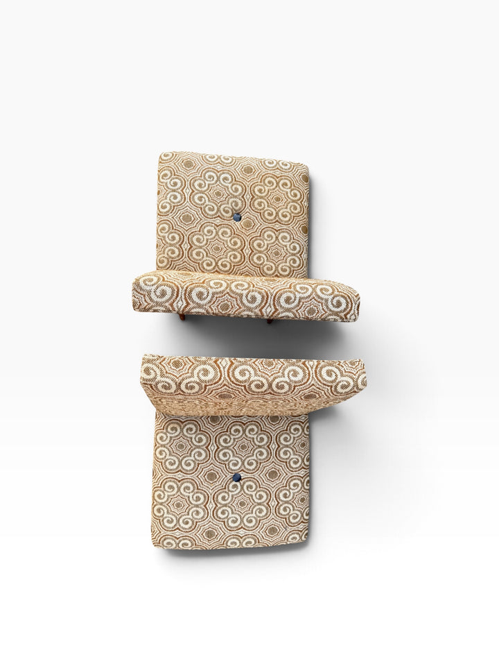 Pair of slipper chairs from above, seats and backs