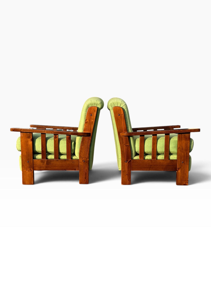 Pair of Mission chairs, slatted sides view