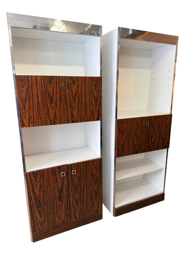 Drop-front desk bay and drop-front upper bay