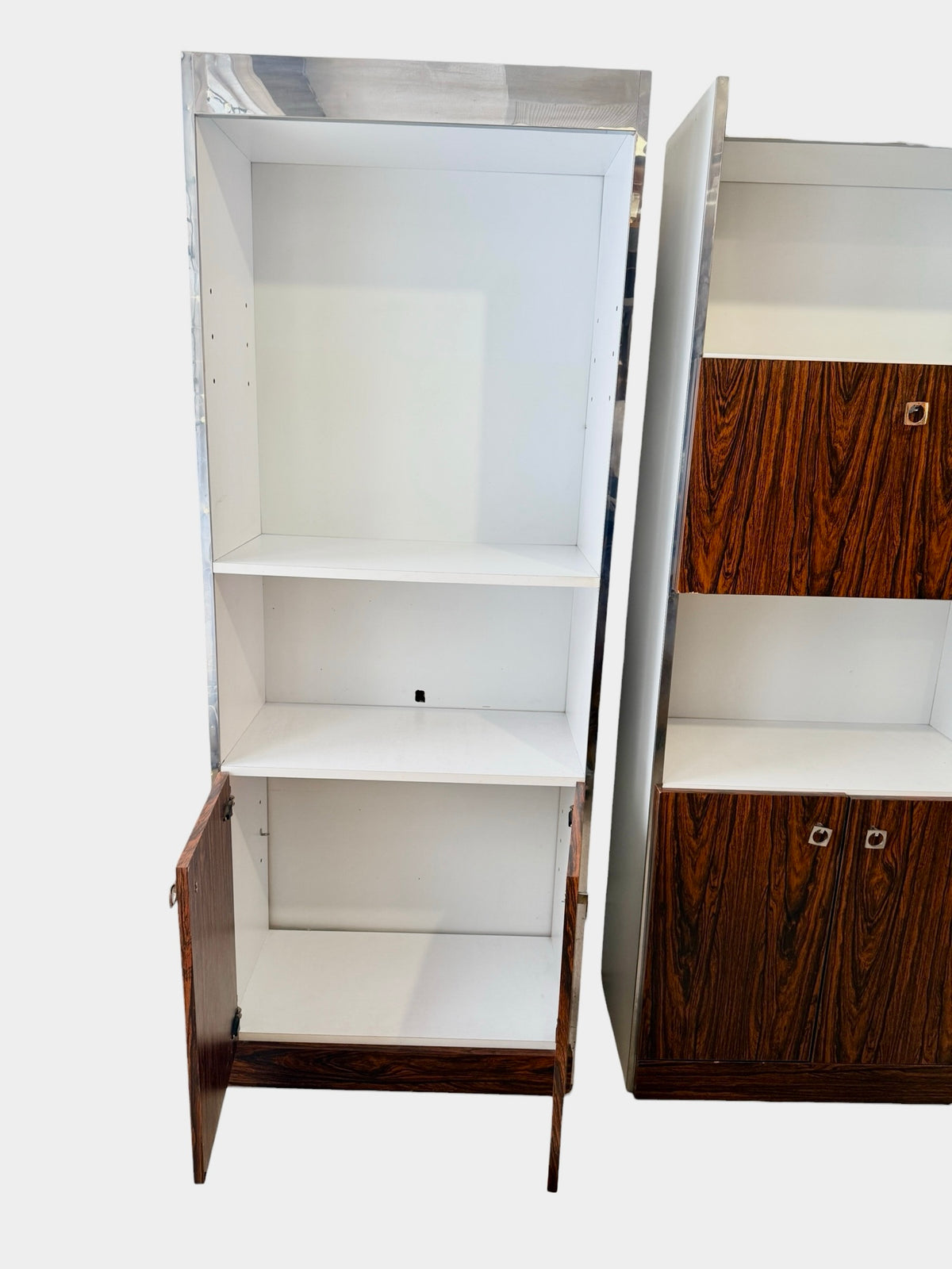 Bay with lower cabinet door open