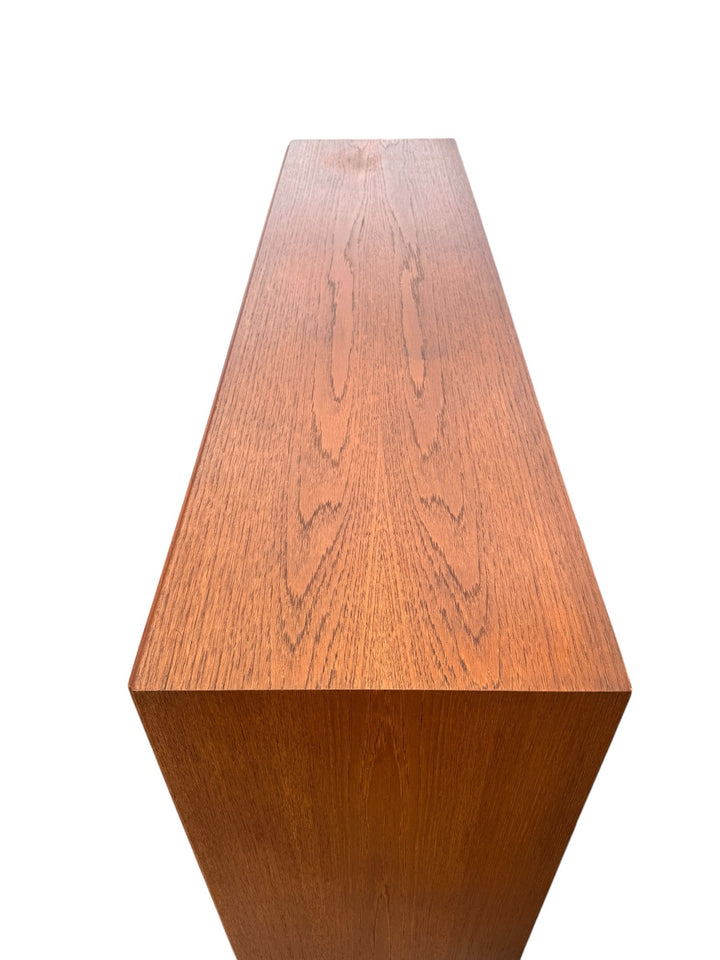 E.W. Bach teak highboard — right bar compartment felt-lined drawers detail